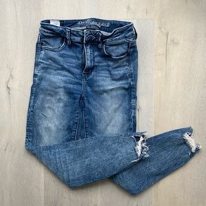 American Eagle Super Stretch Blue Ripped Jeans